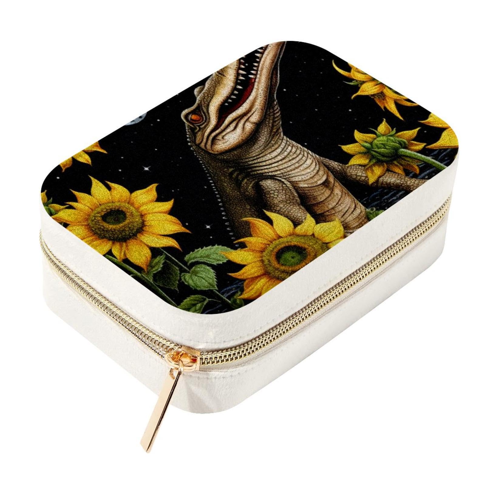 Boîte à bijoux tournesols étoilés crocodile coffret de rangement spacieux