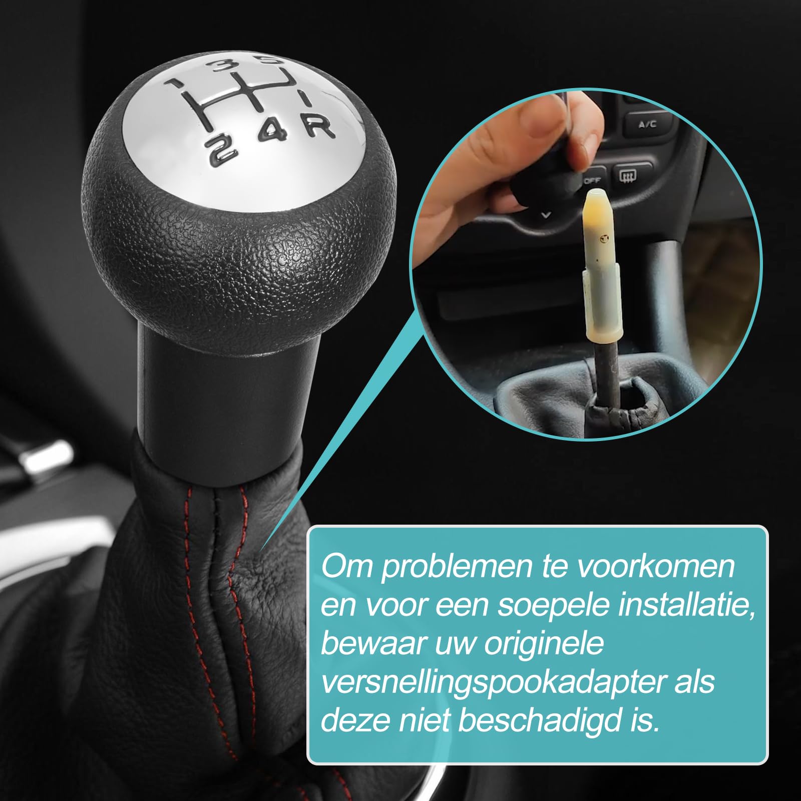 5 Versnellingen Auto Versnellingspook Pookknop Universele Maunal Versnellingspookhoes Blauw