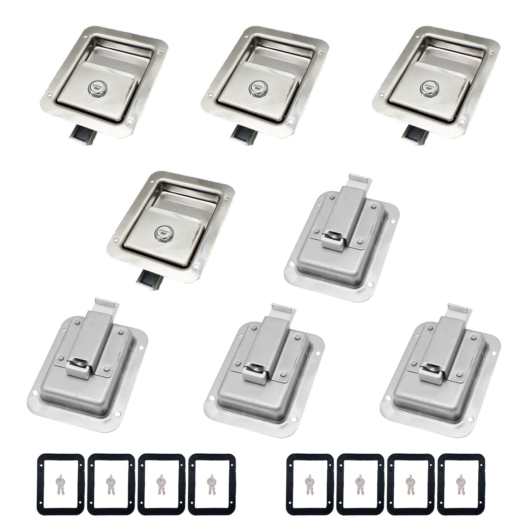 8 Pack Stainless Heavy Duty Flush Mount Handle Latch for Trailer Toolbox