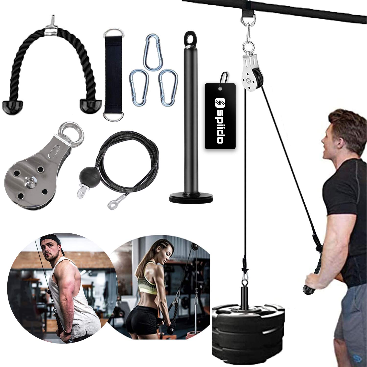 Buy Spiido Pulley Cable Machine Attachment System with Loading Pin Arm