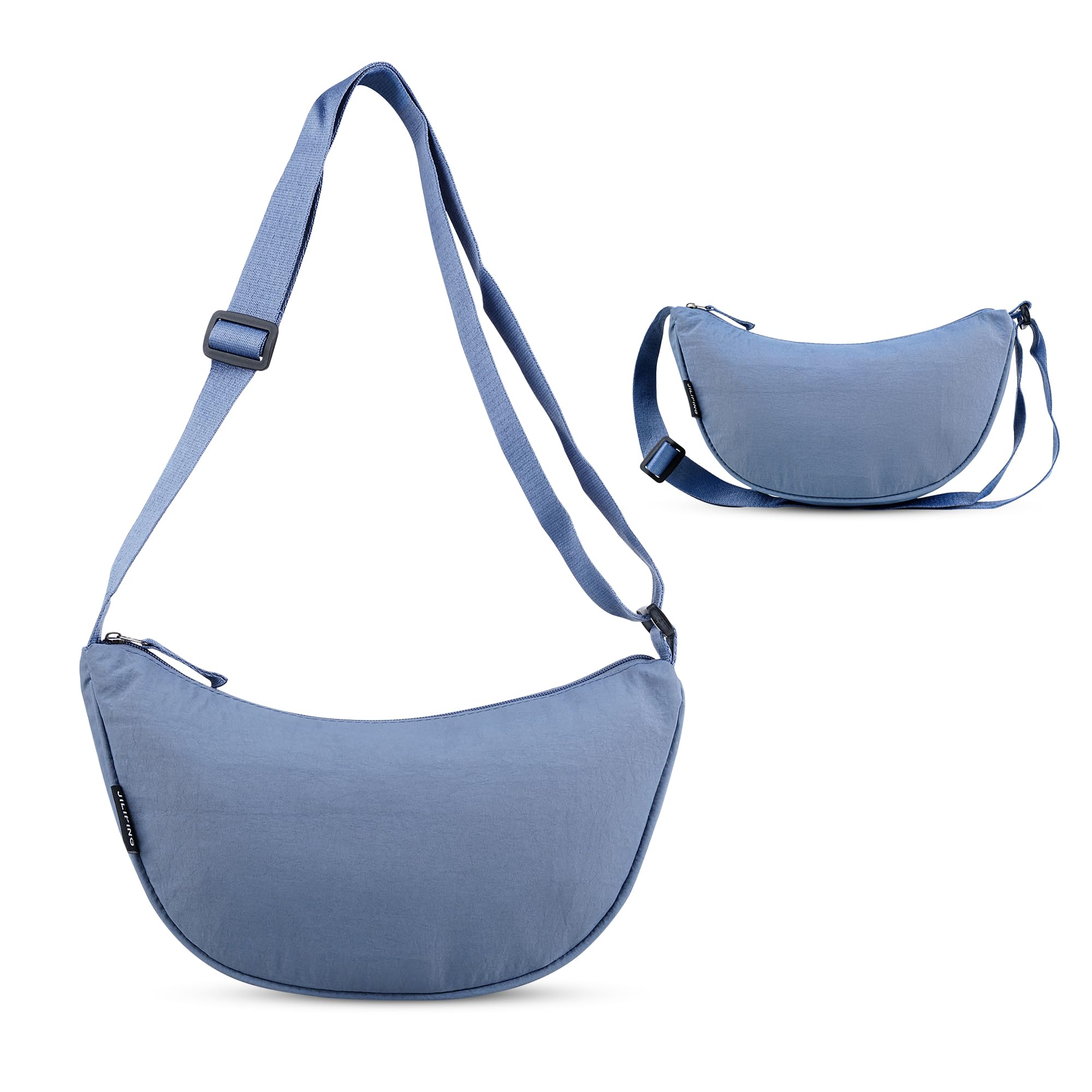 Crossbody Sling Bags for Women & Men | Adjustable Strap Half Moon Sling Bag, Water Resistant Crescent Crossbody Travel Purse, Unisex Chest Bag, Stylish Fanny & Waist Handbag (Blue)-image-12