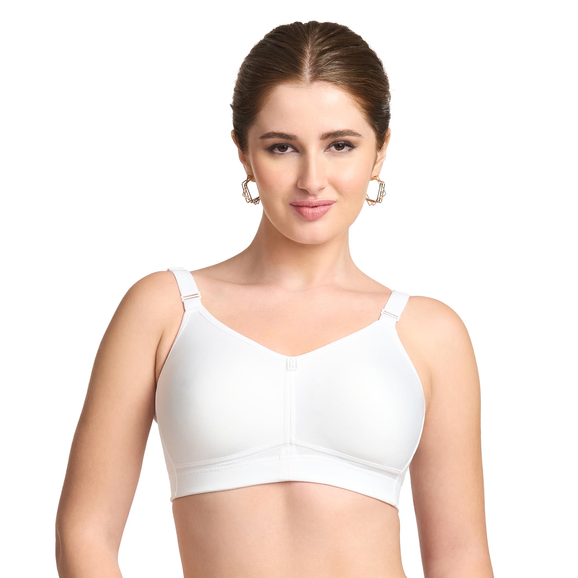 Riza T-FIT Women's Non-Padded,Non-Wired,Full Coverage,Seamless 100% Cotton Feel Fabric Bra Available in Multicolor