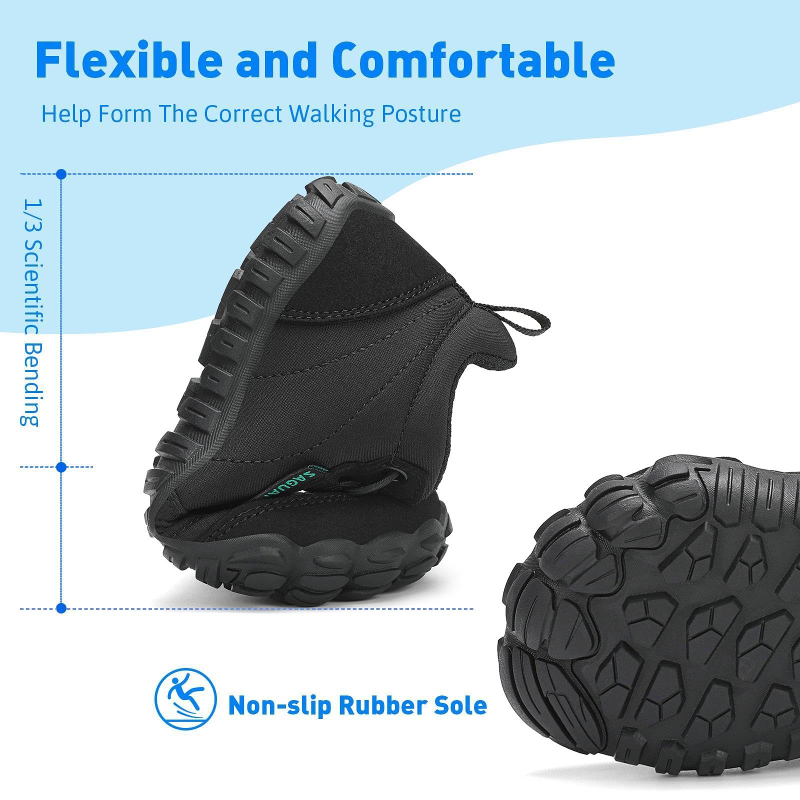 SAGUARO Bambini Scarpe a Piedi Nudi Scarpe da Trail Running Barefoot Minimaliste Sneakers Leggere Respirabile Gr.26-36