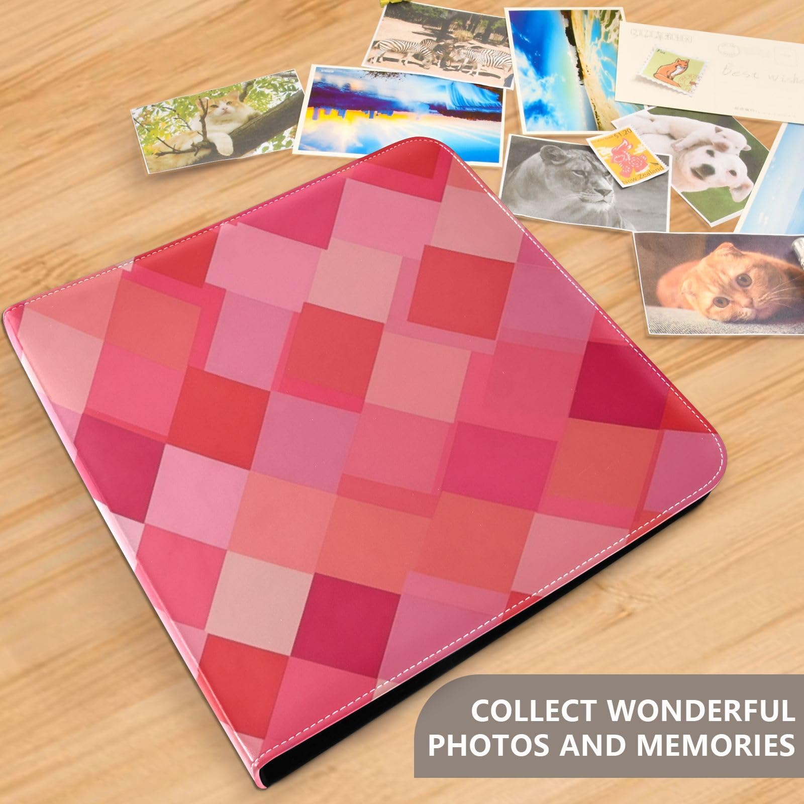 Fotoalbum, selbstklebend, für Fotos aller Größen, 10 x 15 cm, 12 x 17 cm, 15 x 20 cm, Hot Pink
