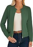 GRACE KARIN Womens Cardigan Sweaters Zip Up Long Sleeve Lightweight Sweater Knitted Fall Fashion Clothes Jacket