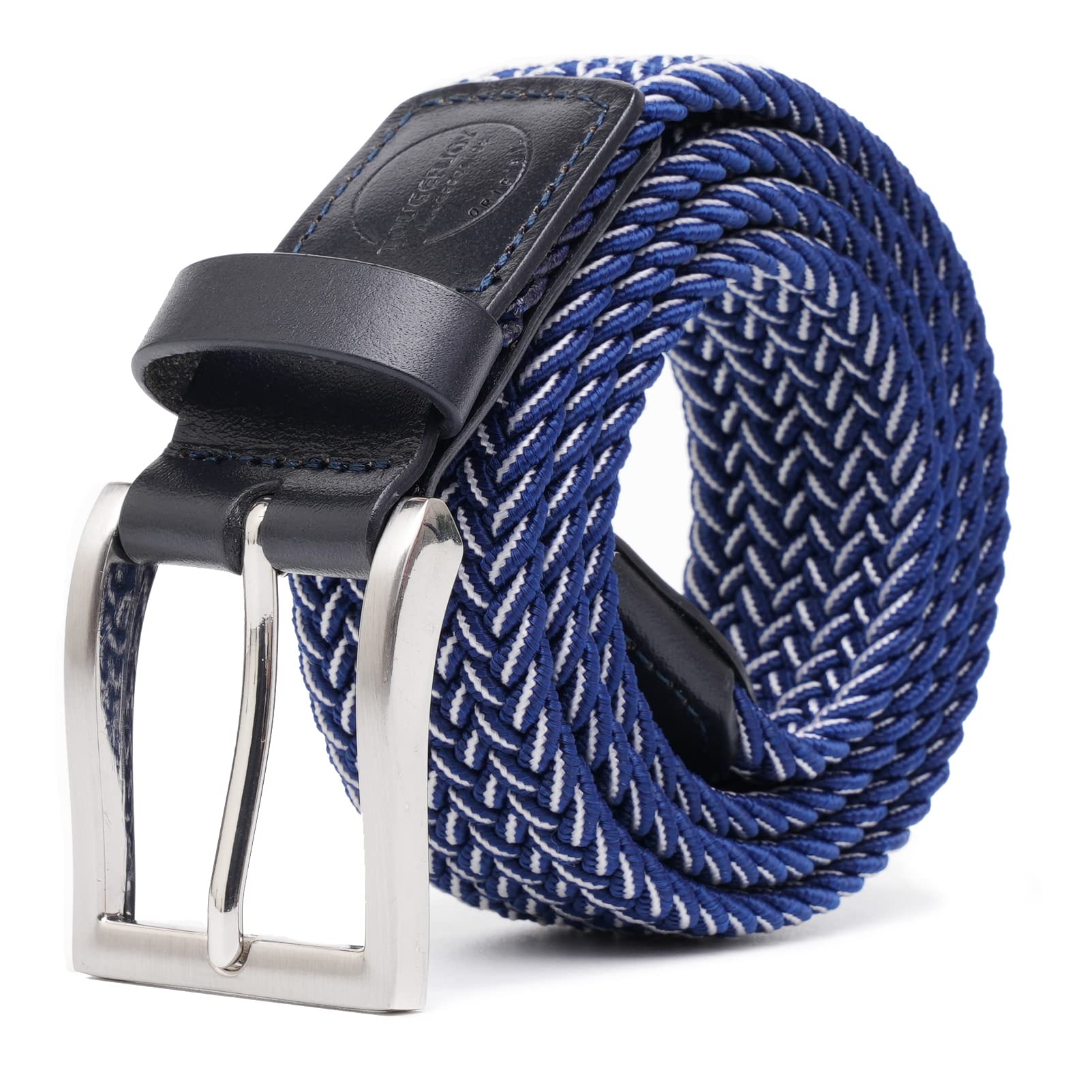 TOUGERJOY Mens Stretch Belt, tessuto elastico intrecciato Web Belt Casual per Golf Pantaloni di caccia Jeans