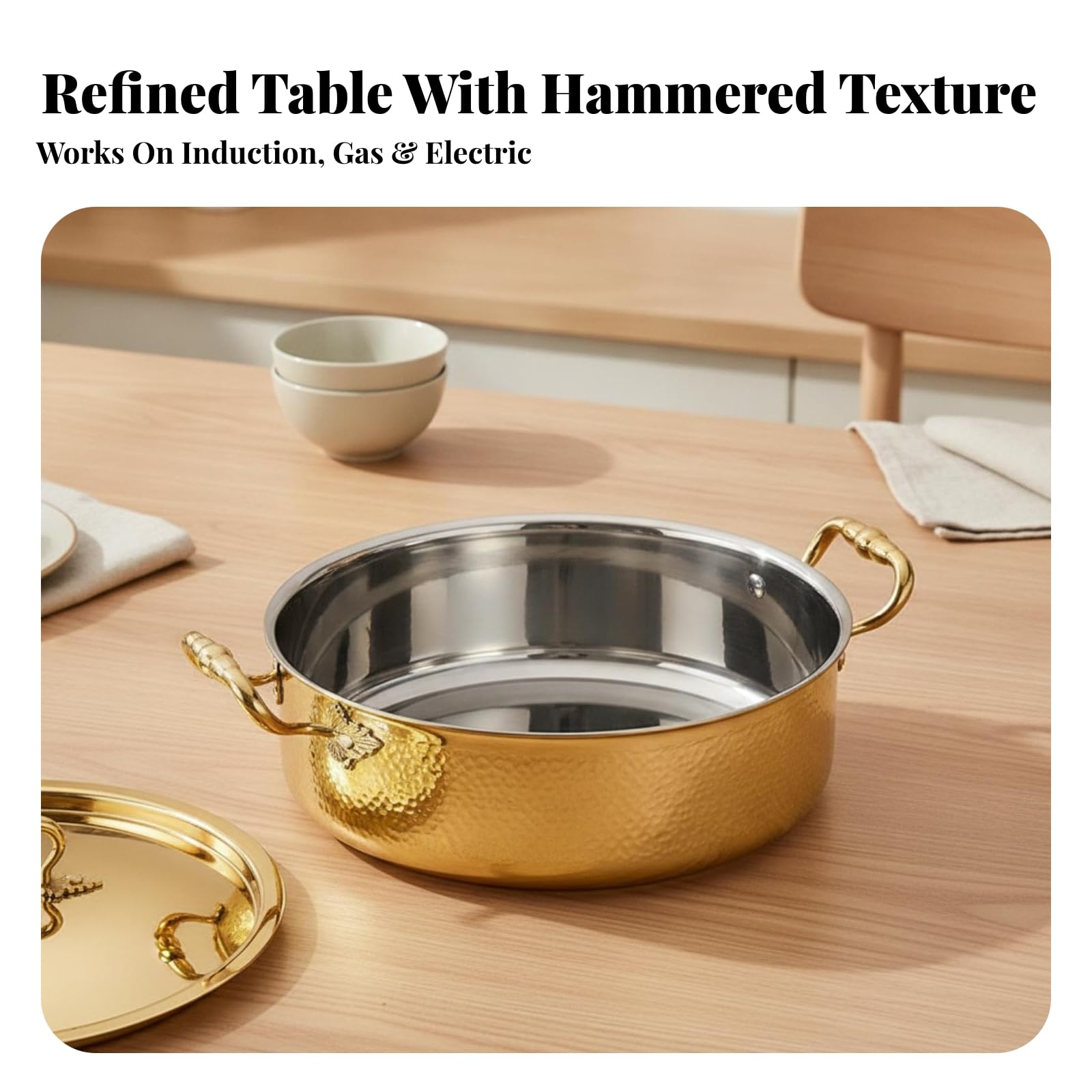 Lebensmittelecht Hot Pot Topf, Roségold, 26CM
