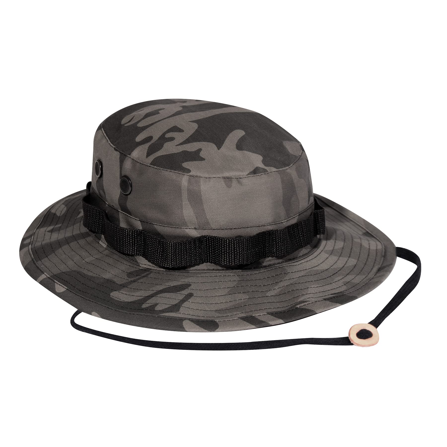 Rothco Camo Boonie Hat Bucket Hat Military Hat, Black Camo, 7 1/4
