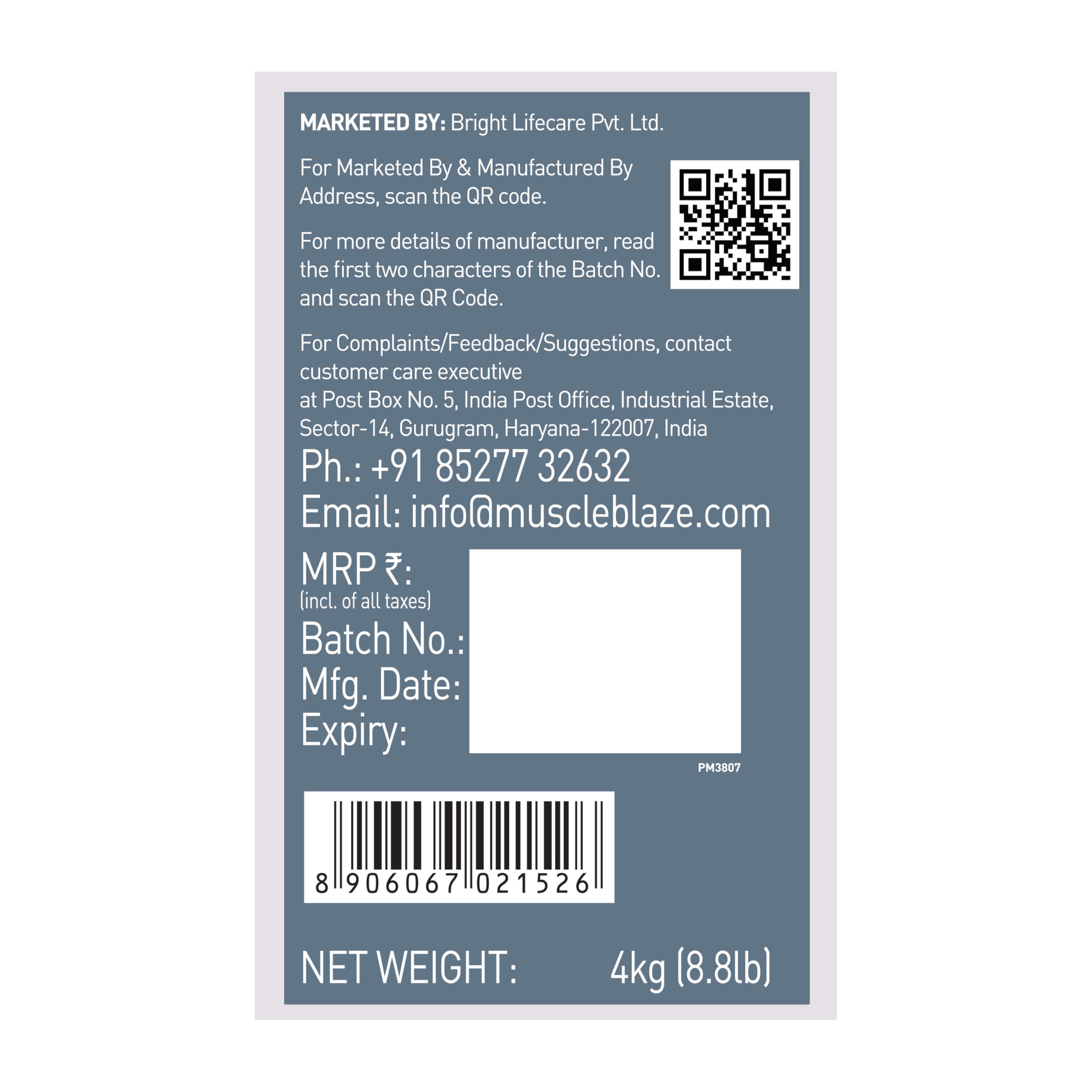 MuscleBlaze 100% Clean Raw Whey Protein Concentrate, 4kg (8.8lbs) — Amazon image 5