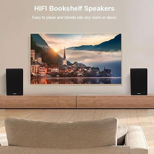 Miniatura 4 de LONPOO Altavoces Bluetooth para estantería, altavoces alimentados de 60 W con BluetoothAUX-inópticoRCA, woofer de 4 pulgadas y tweeter de 1 pulgada