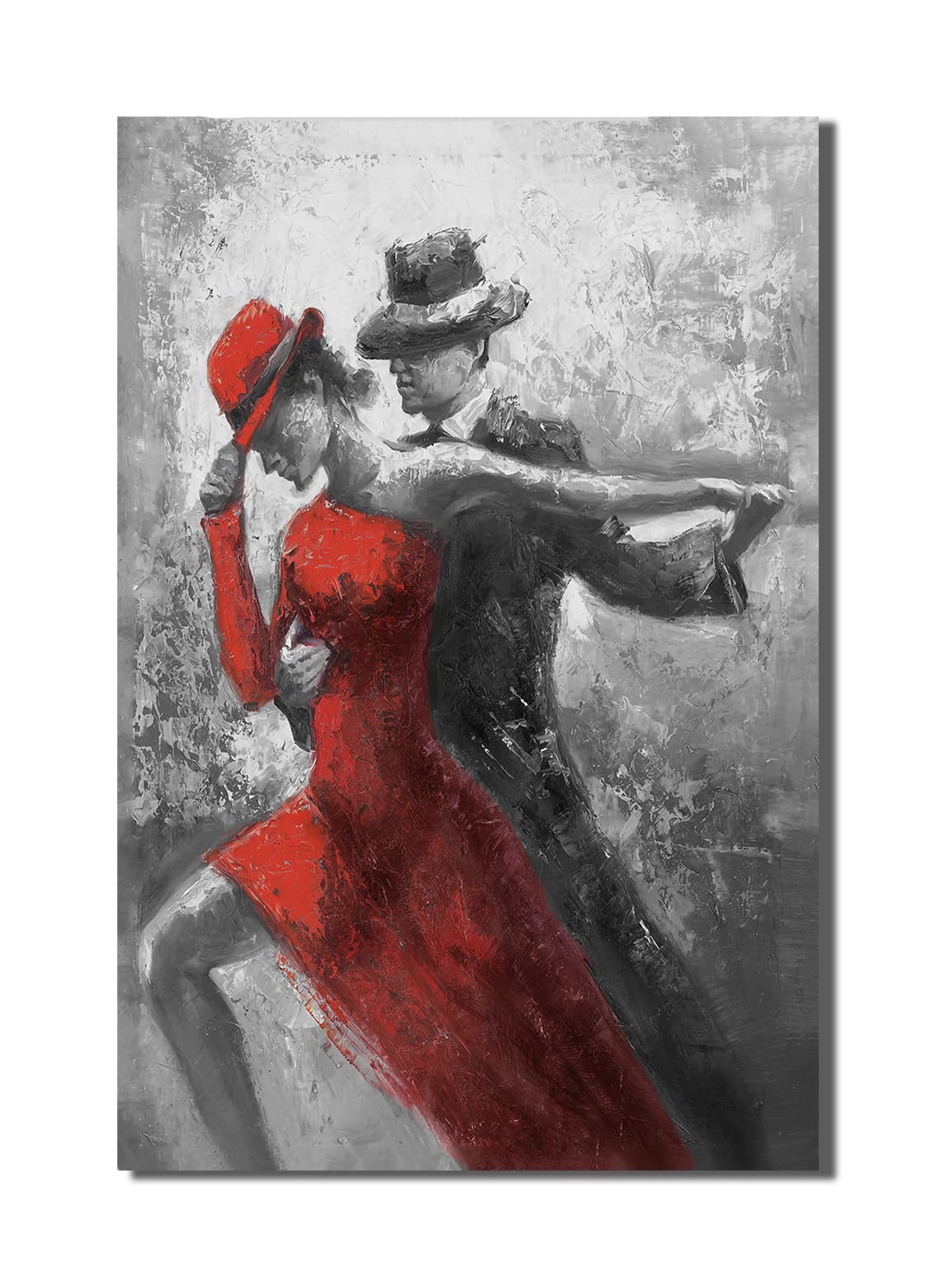 Amazon.com: ARMART Black and White Wall Art Tango Dancer in Red