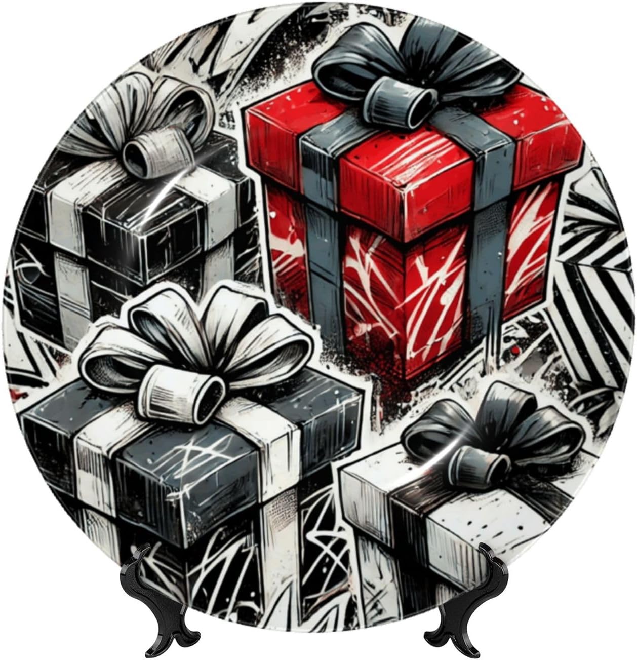 Present-Boxes 10 Inch Decorative Plate With Stand, Elegant Display Wall Plate For Home Decor