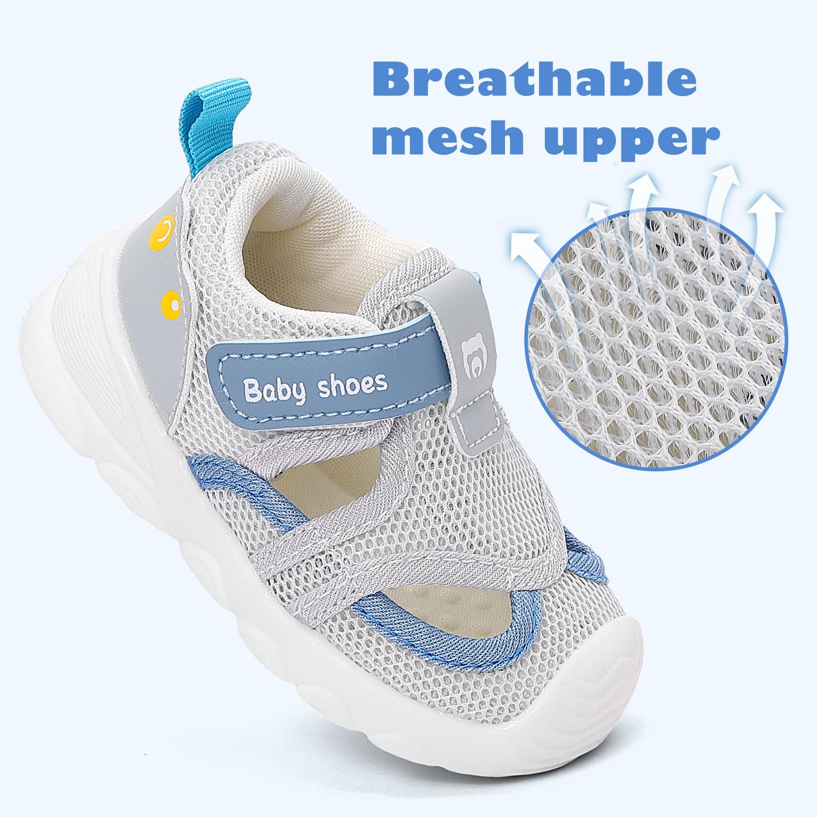 Scarpe Neonato Estive Sandali Primi Passi Traspirante Bambino Sneakers Running Neonata con Suole Gomma Antiscivolo
