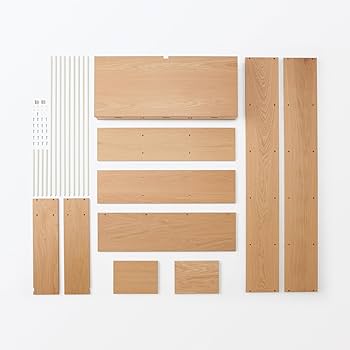 Amazon｜無印良品 スタッキングシェルフ カウンター 3列 オーク