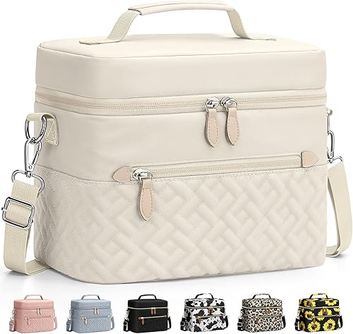 Capolo Lonchera para mujeres, hombres y adultos, lonchera aislada, a prueba de fugas, con correa extraíble, lindas bolsas de almuerzo térmicas,