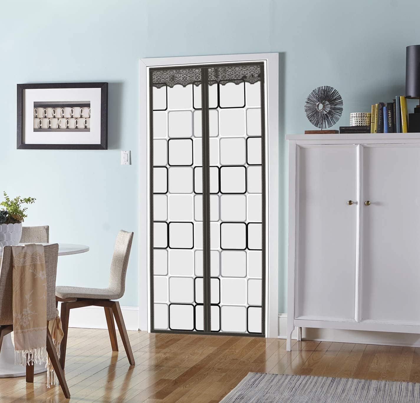 Insulated Door Curtain Magnetic Thermal - 36x82 inch Insulated Door Cover for Winter Doorways Keep Cold/Heat Out Stop Wind Self-Closing for Air Conditioner Room, Kitchen, Bedroom, Back Door, Living White Fits Door Up to 36 × 82 inches