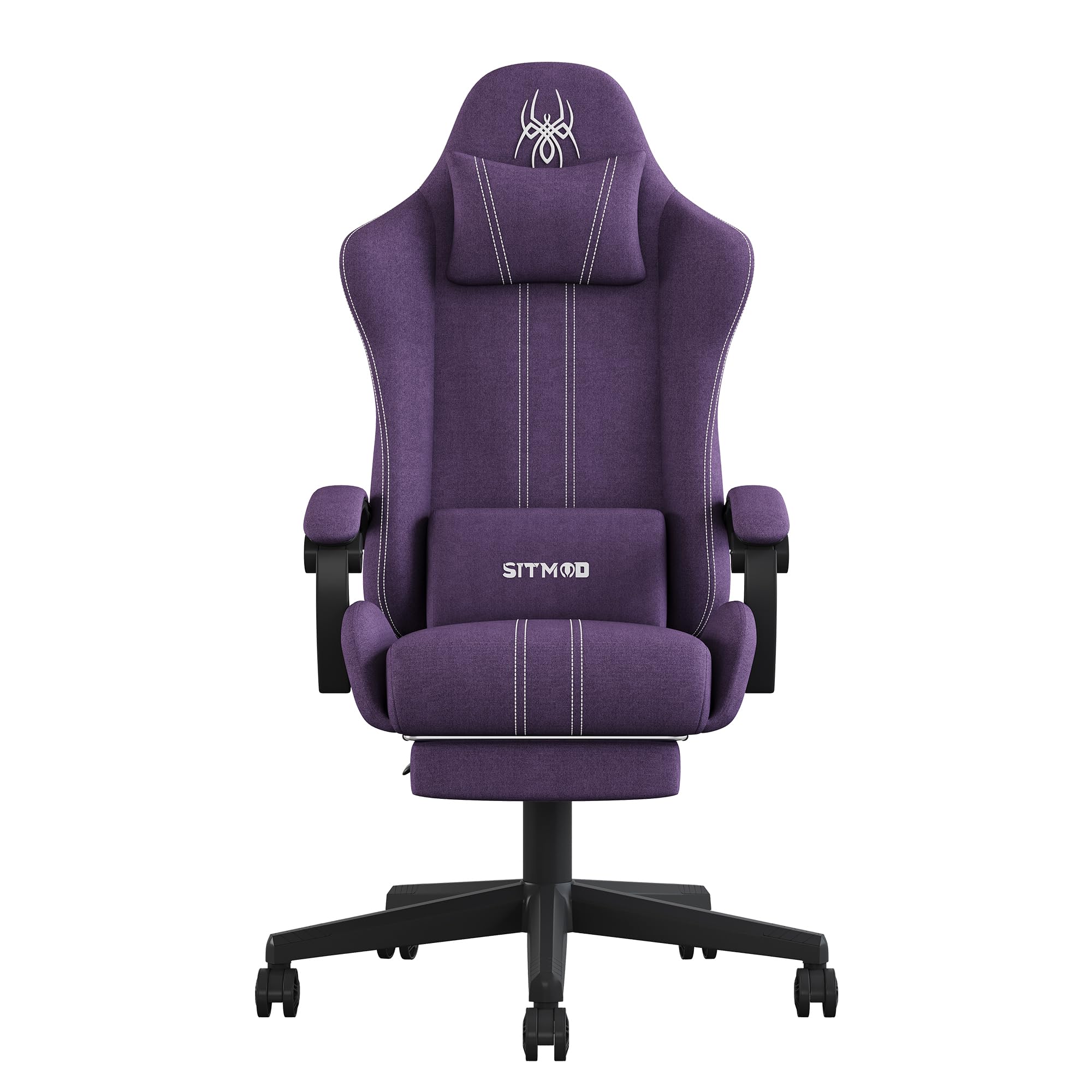 SITMOD Sedia gaming con Poggiapiedi, Ampia Sedia da Ufficio Ergonomica Imbottita, Alta Capacità di Carico, Sedia per Computer con Schienale Alto e Poggiapiedi, Tessuto a rete