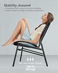 SONGMICS Patio Furniture Set 3 Pieces, Garden Bistro Set, Acapulco Chairs, Ink Black UGGF021B01