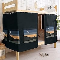 Vista 1 de MioCloth Cortina a prueba de luz para dormitorio, litera, decorativa, cubierta de privacidad, toldo para decoración de fondo de fotos, cortina opaca