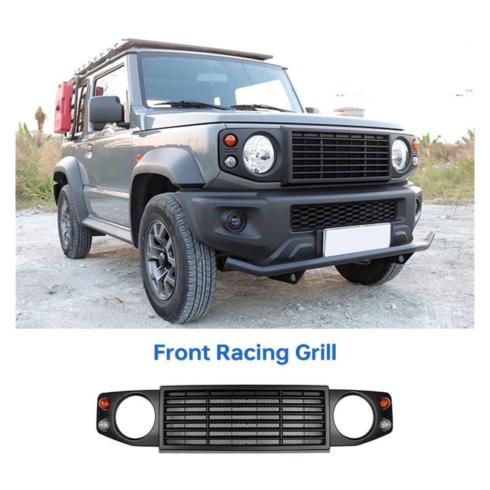 Griglia Paraurti Anteriore Griglia Per Suzuki Per Jimny JB64 Per Sierra JB74W 2019 2024 Griglia Anteriore Per Auto ABS Per Defender Stile D Corsa