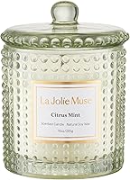 Vista 16 de LA JOLIE MUSE Vela de vainilla con bomba de vainilla, ralladura de limón y pachulí, cera de soja natural de 10 onzas, 55 horas de combustión limpia