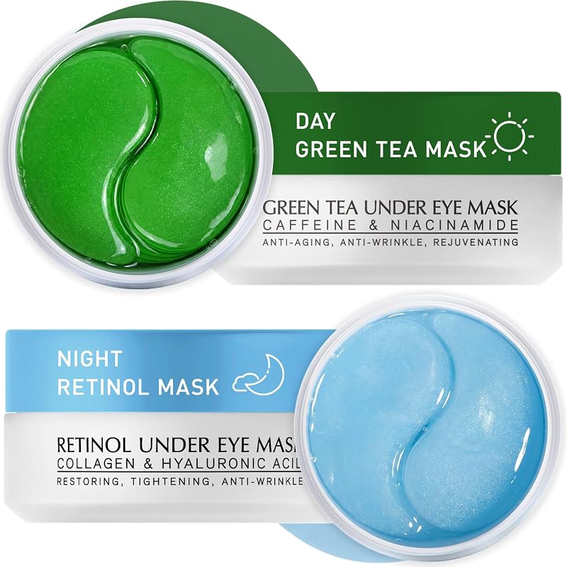 Kit de máscaras de gel para a região dos olhos Enaskin Naturals com retinol e chá verde, 120 unidades