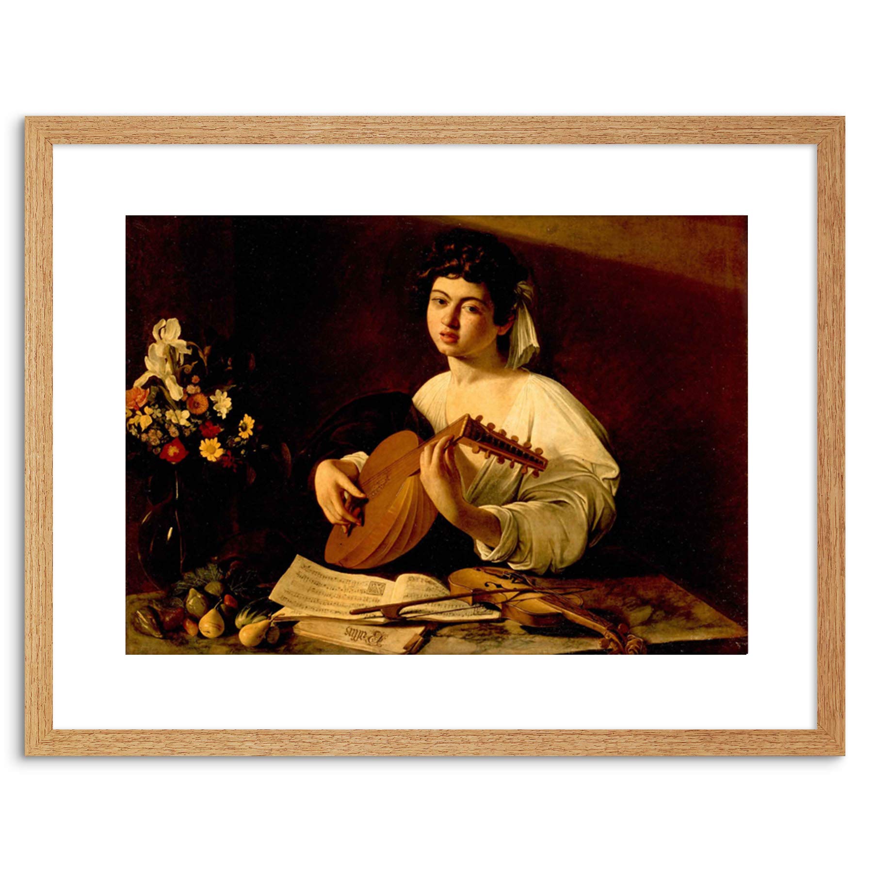 Wee Blue Coo PAINTING PORTRAIT STUDY CARAVAGGIO LUTE PLAYER FRAMED PRINT F97X4982