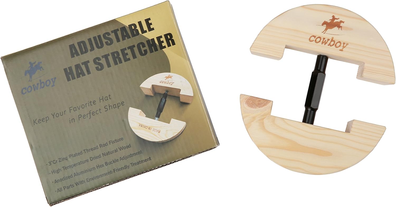 Cowboy Hat Stretcher,Small Size 6 1/2 to 9 1/2-Colourful Adjustable Buckle Heavy Duty (Small, Black) - Image 7