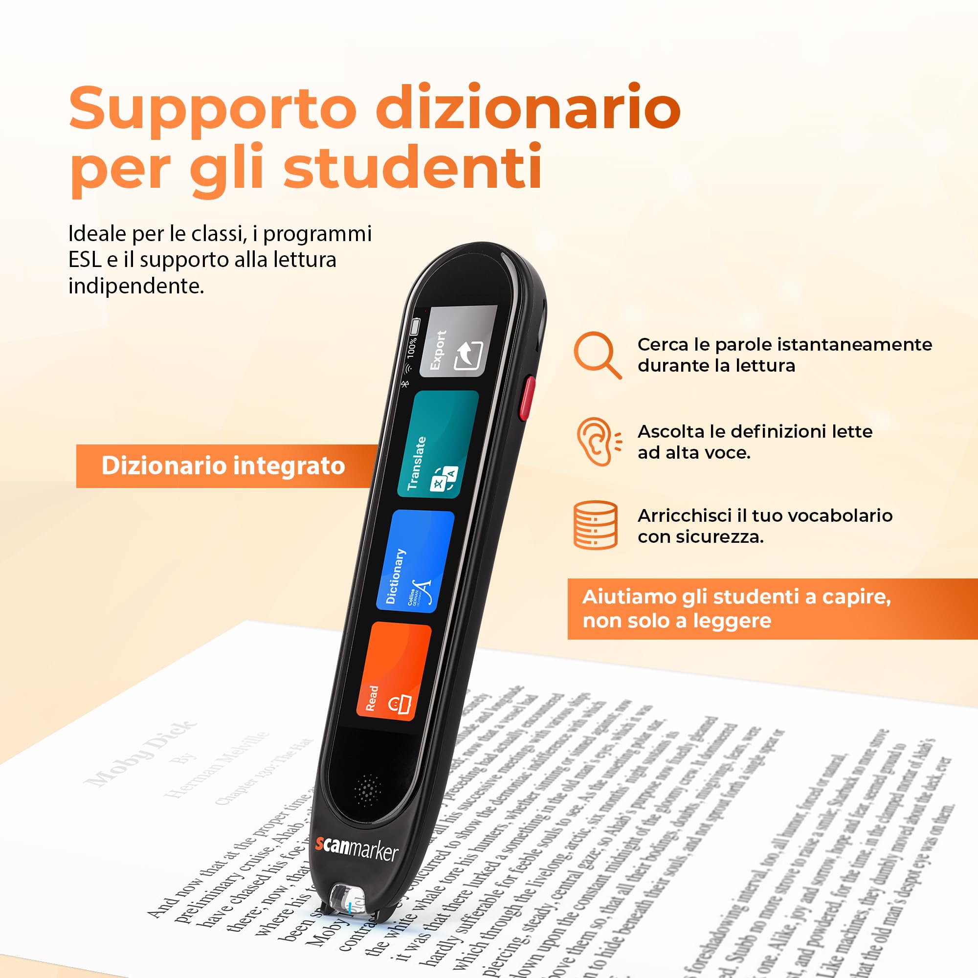 Scanmarker Pro Penna Traduttore Multilingue Scanner per Dislessia e Apprendimento