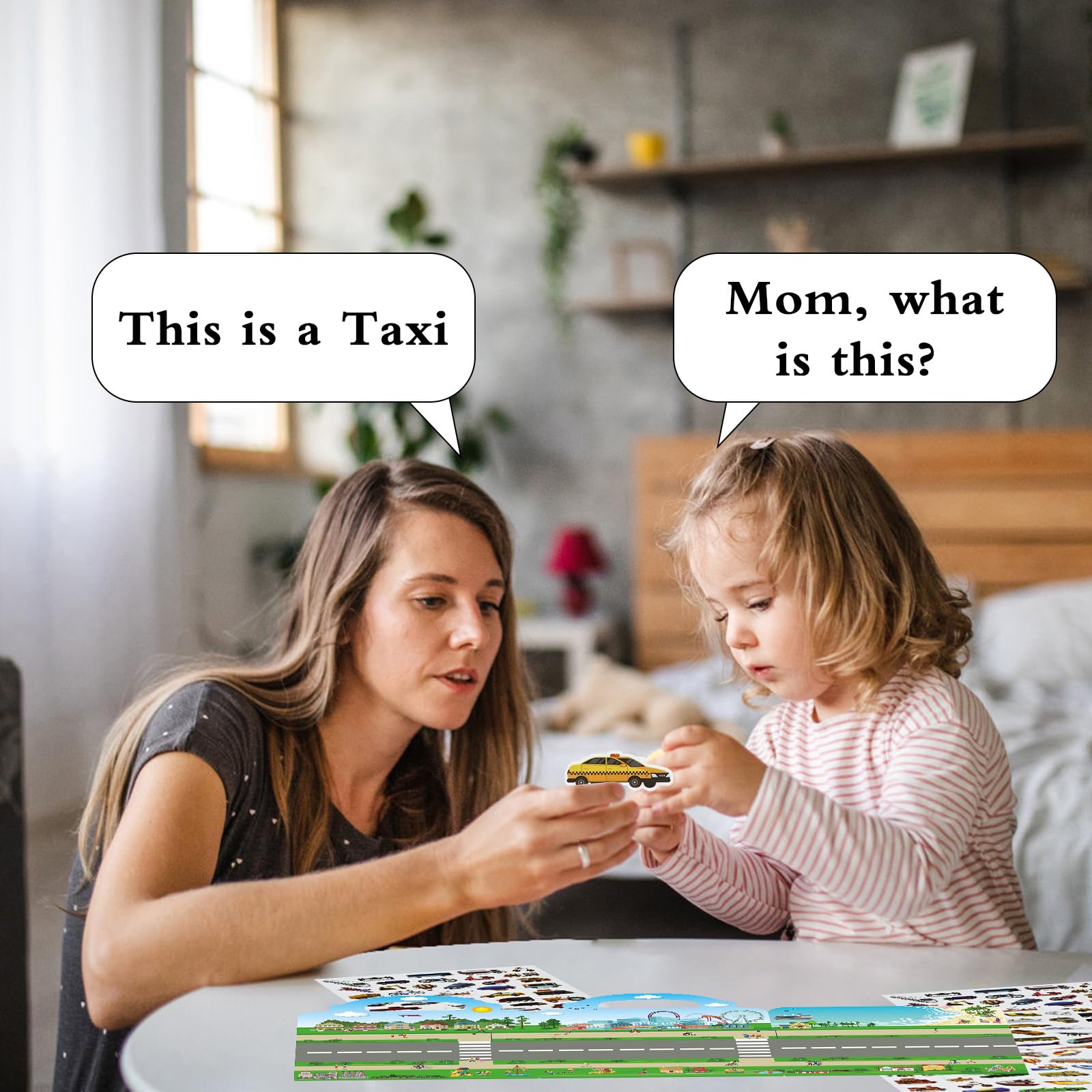 Libro Adesivi Veicoli 210 Pezzi Per Bambini - Riutilizzabile, Gioco Da Viaggio Creativo