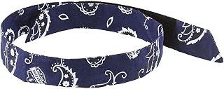 Ergodyne Chill-Its 6705 Evaporative Polymer Cooling Bandana - Hook & Loop Closure, Navy Western