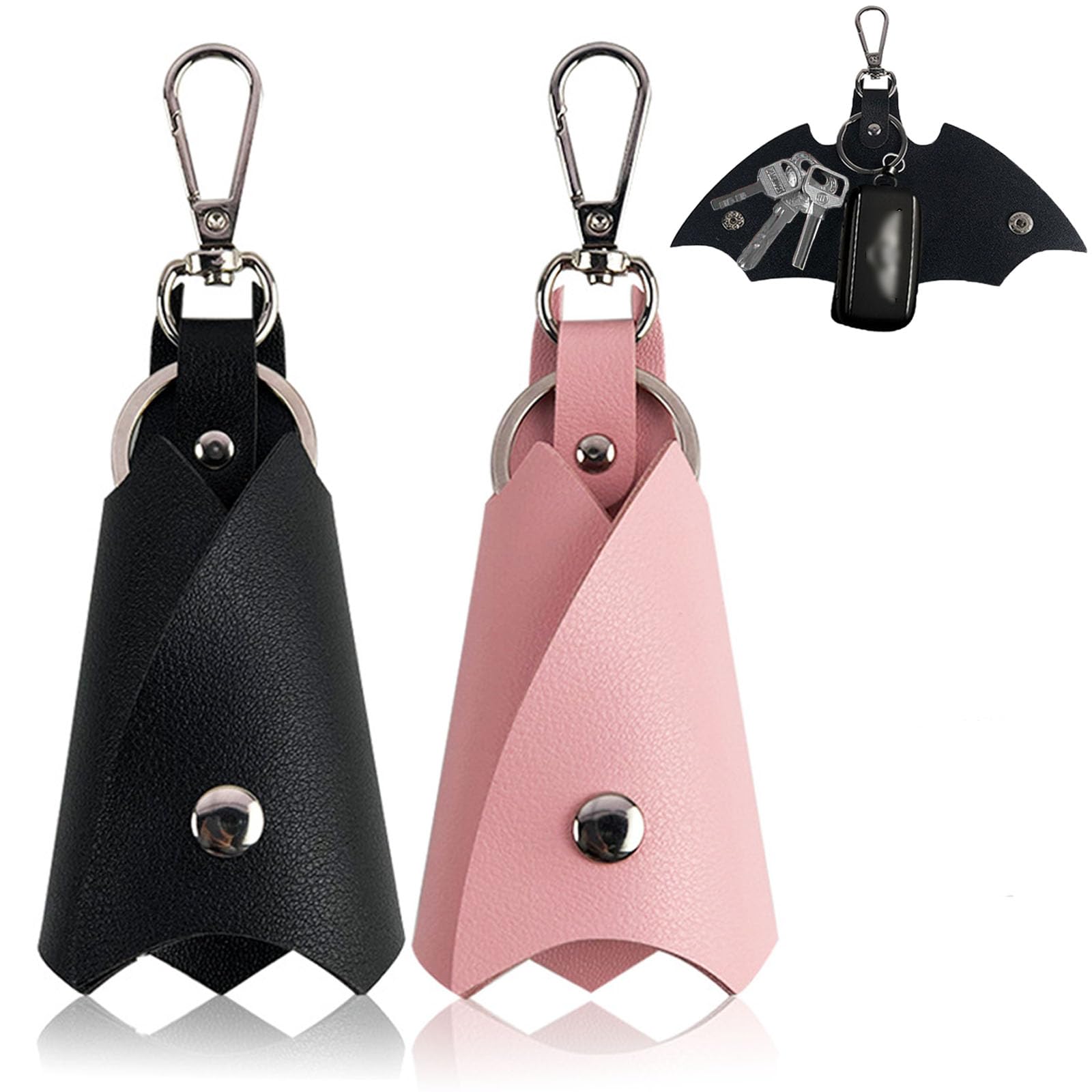 Pieces PU Leather Keyring, Creative Car Keyring, Personalised Key Ring,  Keyrings for Women Men, Key Rings for Car Keys Bat Shaped, Fashion Keychain
