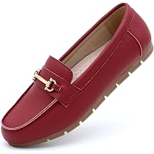 Genuine Leather Loafers for Women Driving Moccasins Business Casual Work Shoes Comfortable & Lightweight Womens Dress Flats Slip On Shoes