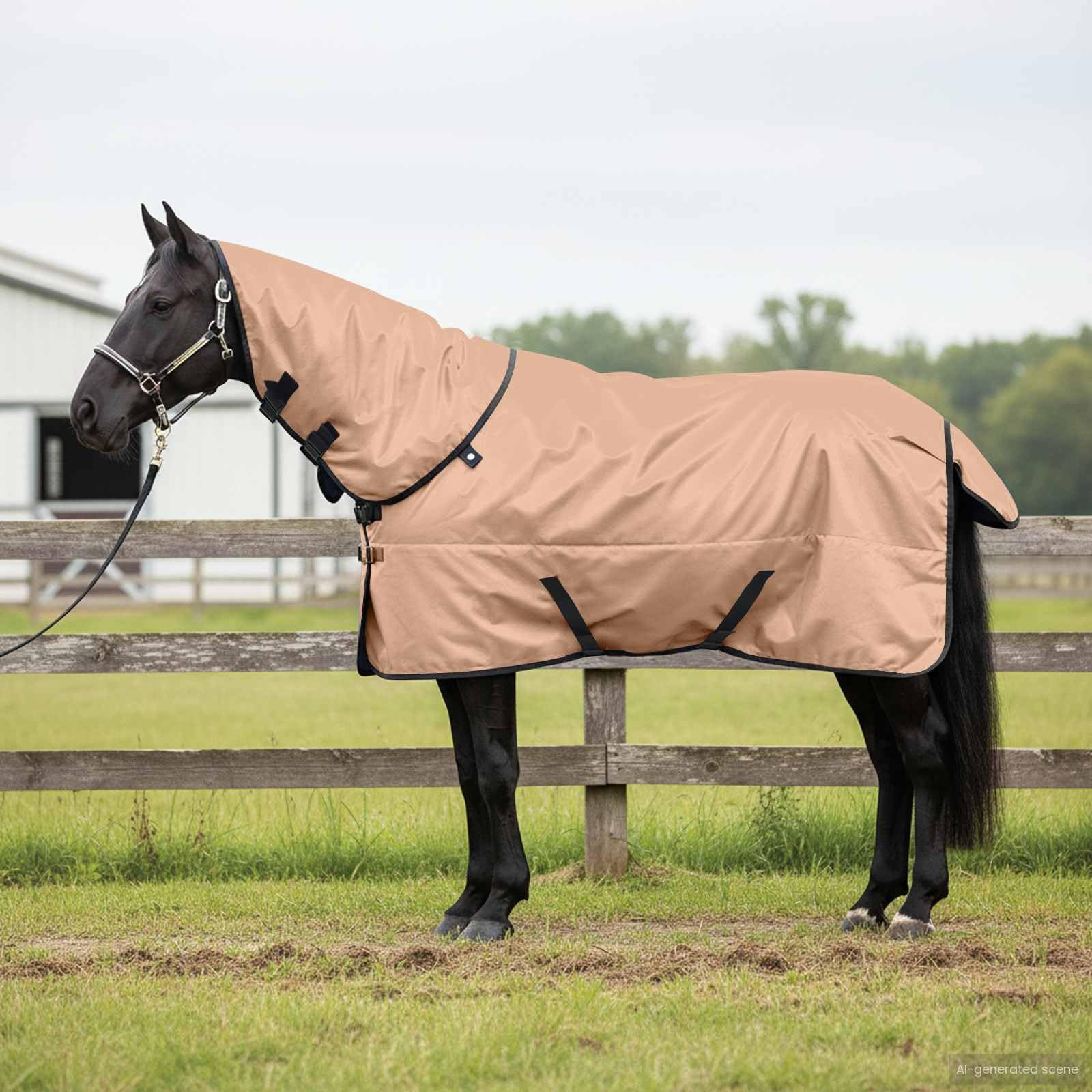 Manta para Caballo Capuchino 165 cm Poliéster,Deportes,Actividades al Aire Libre,Equitación,Cuidado de Caballos,Mantas y Capas para Caballos,2.164kg-42013186