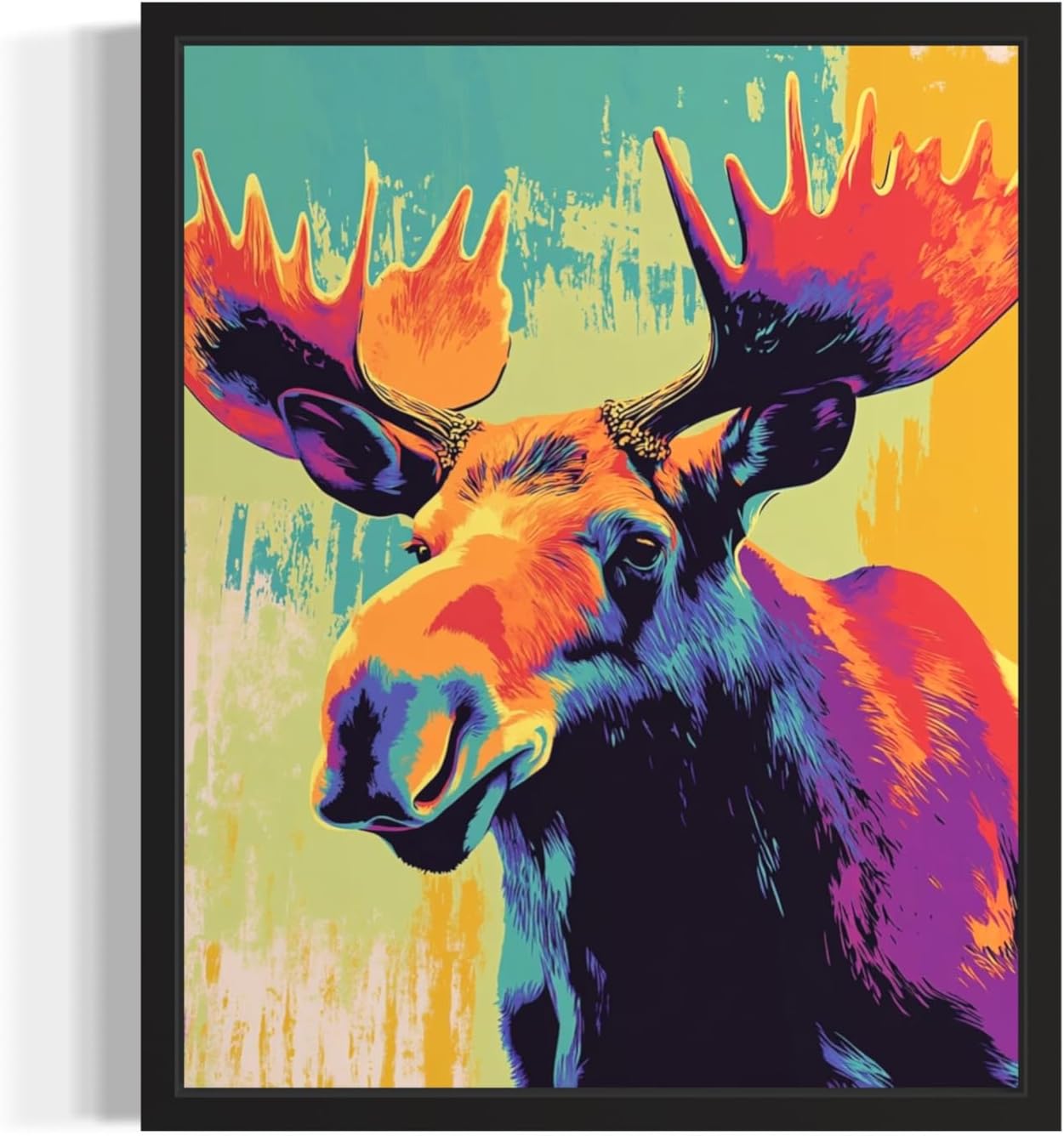 aj decor Póster impreso de arte pop de alce, retro, vintage, colorido, abstracto, impresión, imagen, dormitorio, sala de estar, comedor 155B