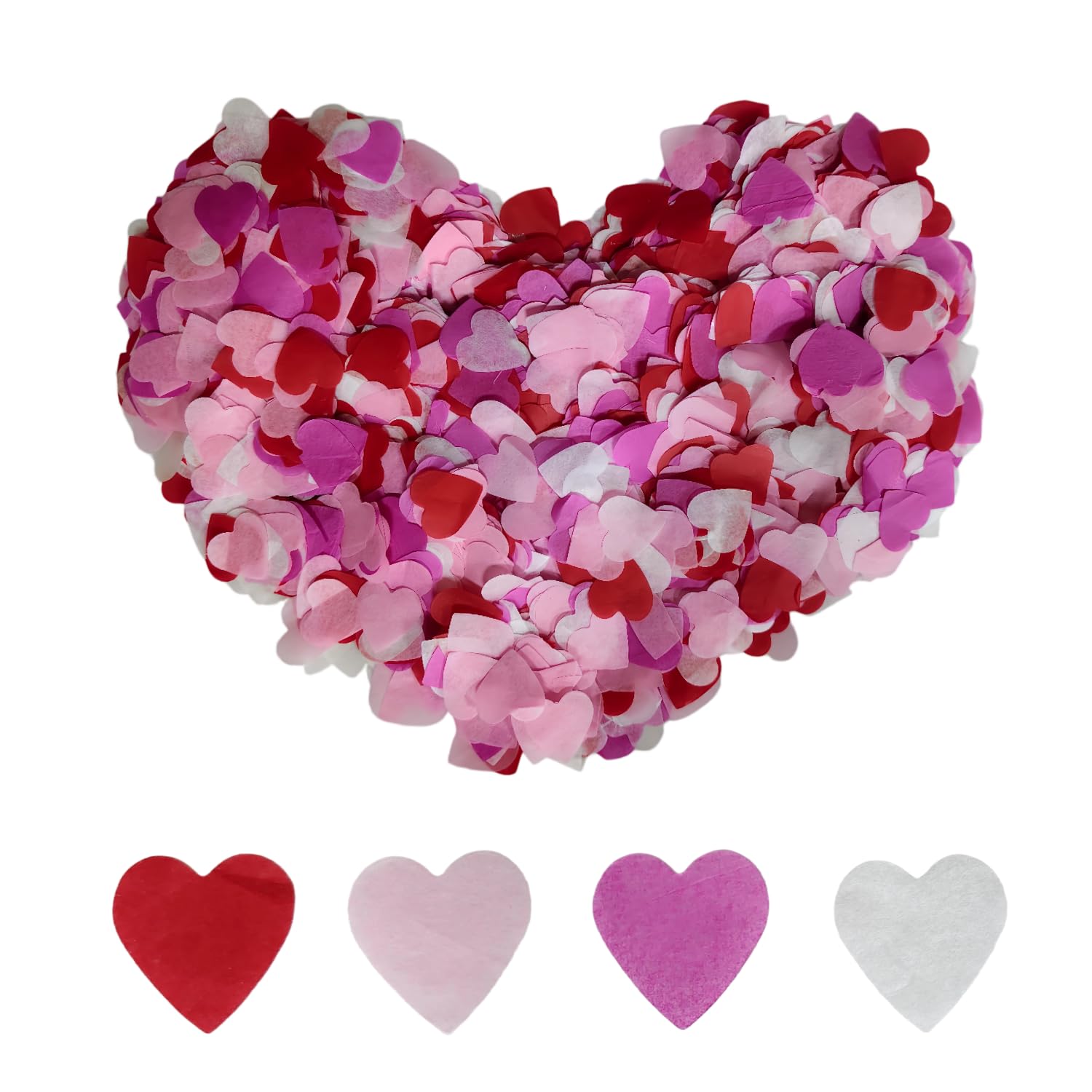 10000pcs Pink Biodegradable Heart Confetti – Mixed Red/Pink/White, for Wedding