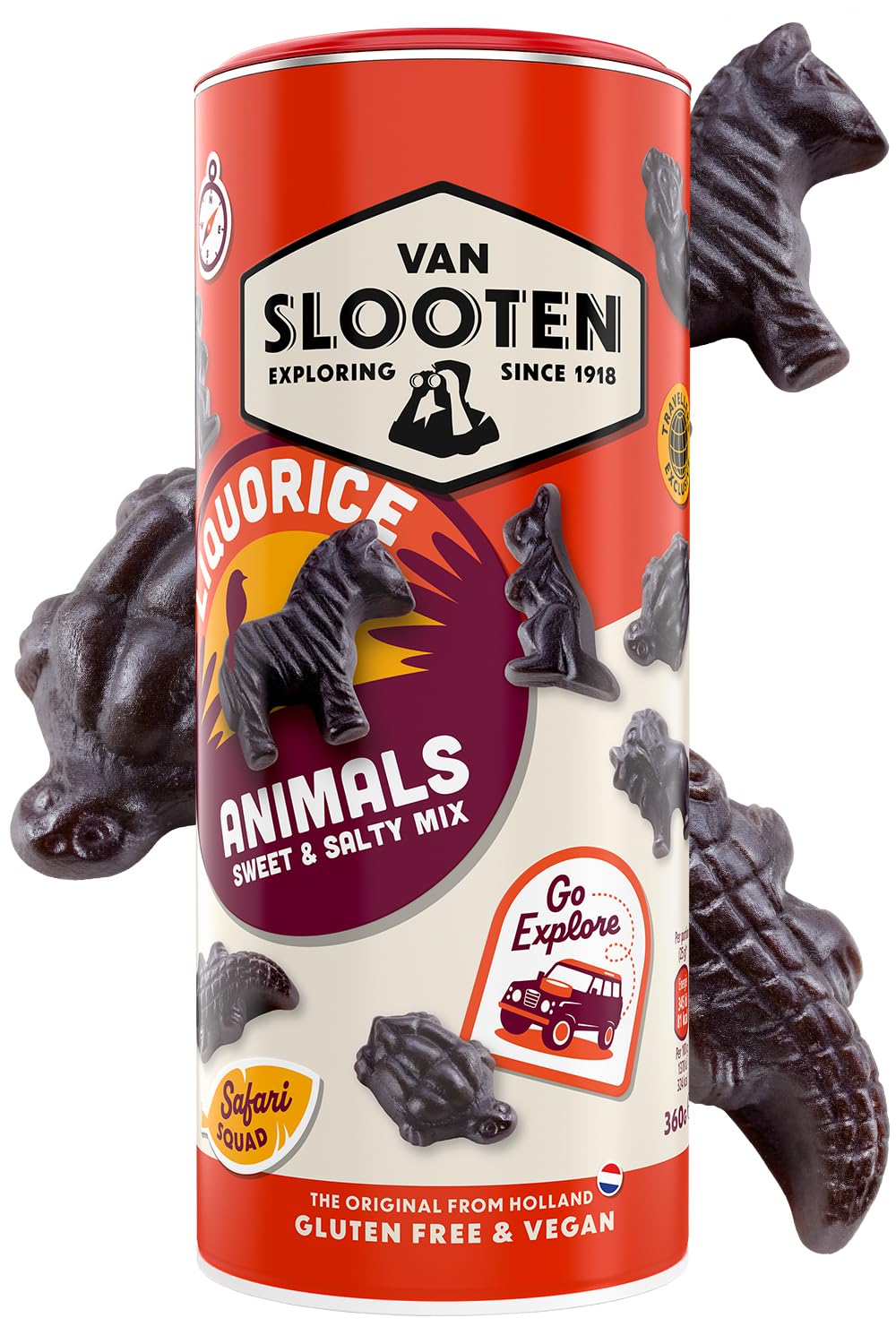 Animal Shaped Liquorice Mix (360g Travel Tube) - Selection Pack Of Sweet & Salty Liquorice Sweets - Vegan & Gluten Free Liquorice Candy In Soft & Chewy Sweet Form - Confectionary Gift