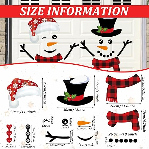 Vista 23 de Ferraycle Decoración magnética para puerta de garaje, decoración de puerta de garaje de Navidad, calcomanías para el refrigerador, calcomanías