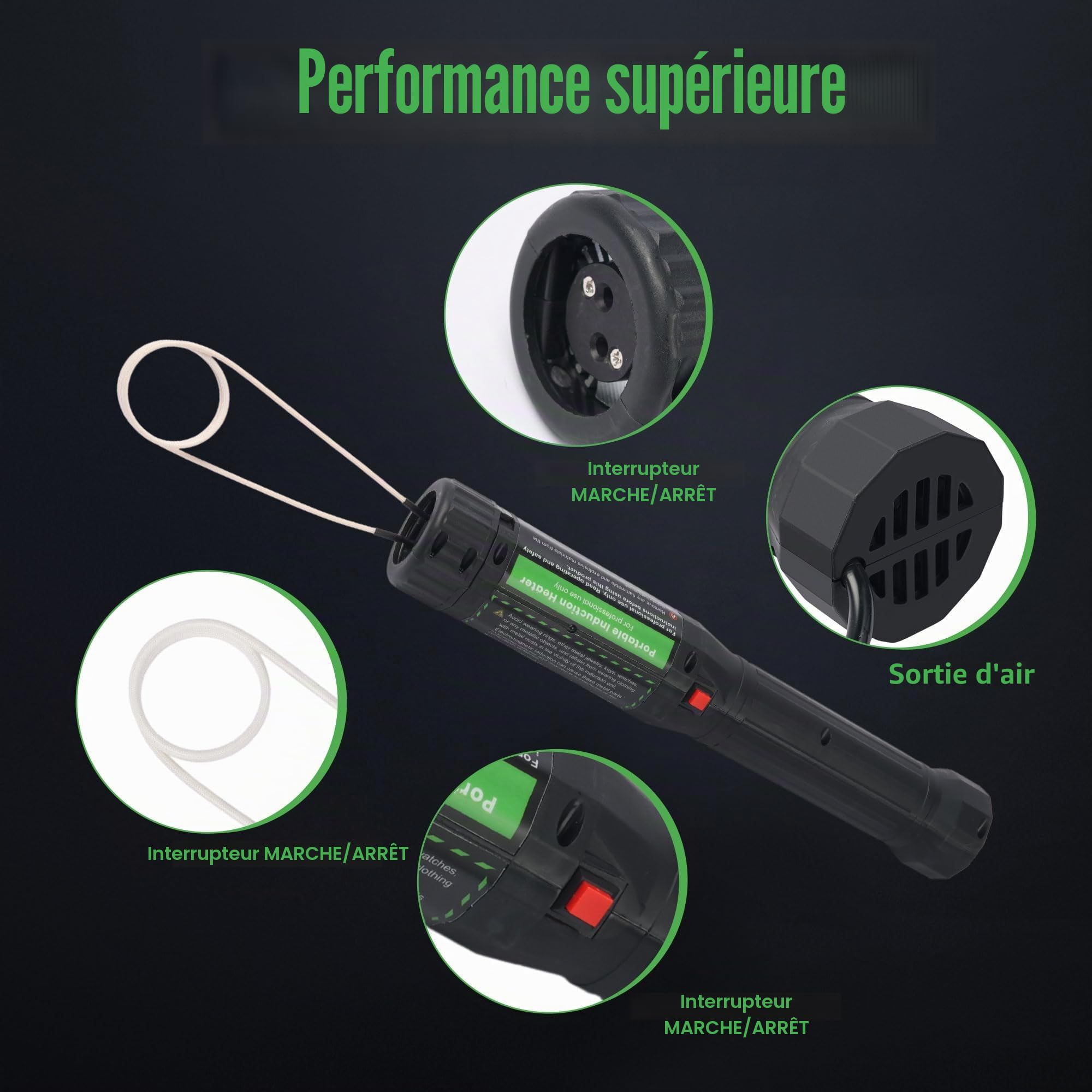 U.S. Solid Chauffage à induction portable sans flamme pour chauffer et enlever les boulons, équipé de 12 bobines