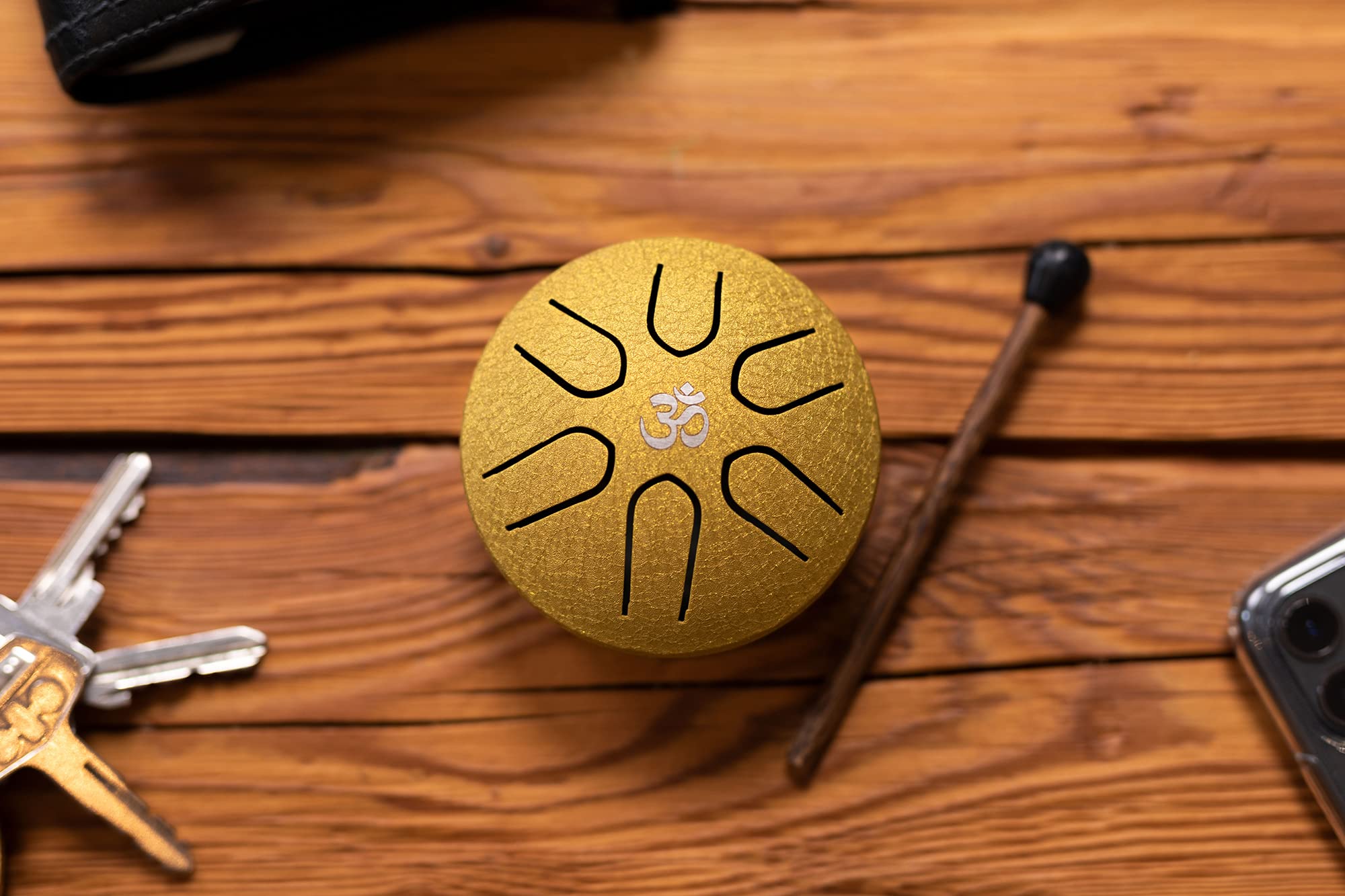 Sonic Energy Stalen tongtrommel, mini-tanktrommel in A major, roestvrijstalen instrument voor meditatie, yoga, kinderen, inclusief hamers en tas (MSTD2NB