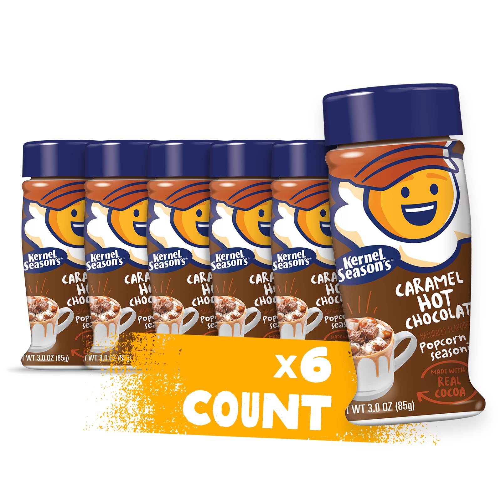 Popcorn Seasoning, Caramel Hot Chocolate With Real Cocoa, 3 Ounce (Pack of 6)