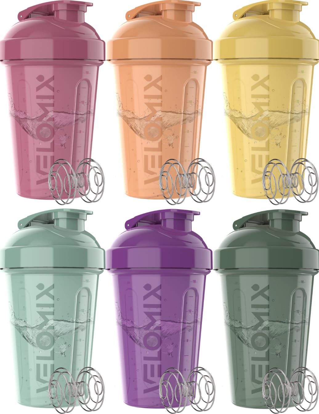 VELOMIX 6 Pack 20oz Shaker Cups for Protein Shakes, Pastel Shades — Amazon image 10