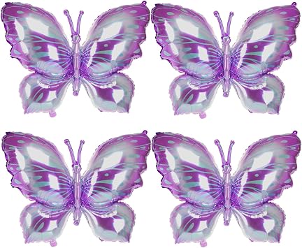 Purple Butterfly Balloons,4 PCS 40 Inch Butterfly Balloons,Butterflys Decorations