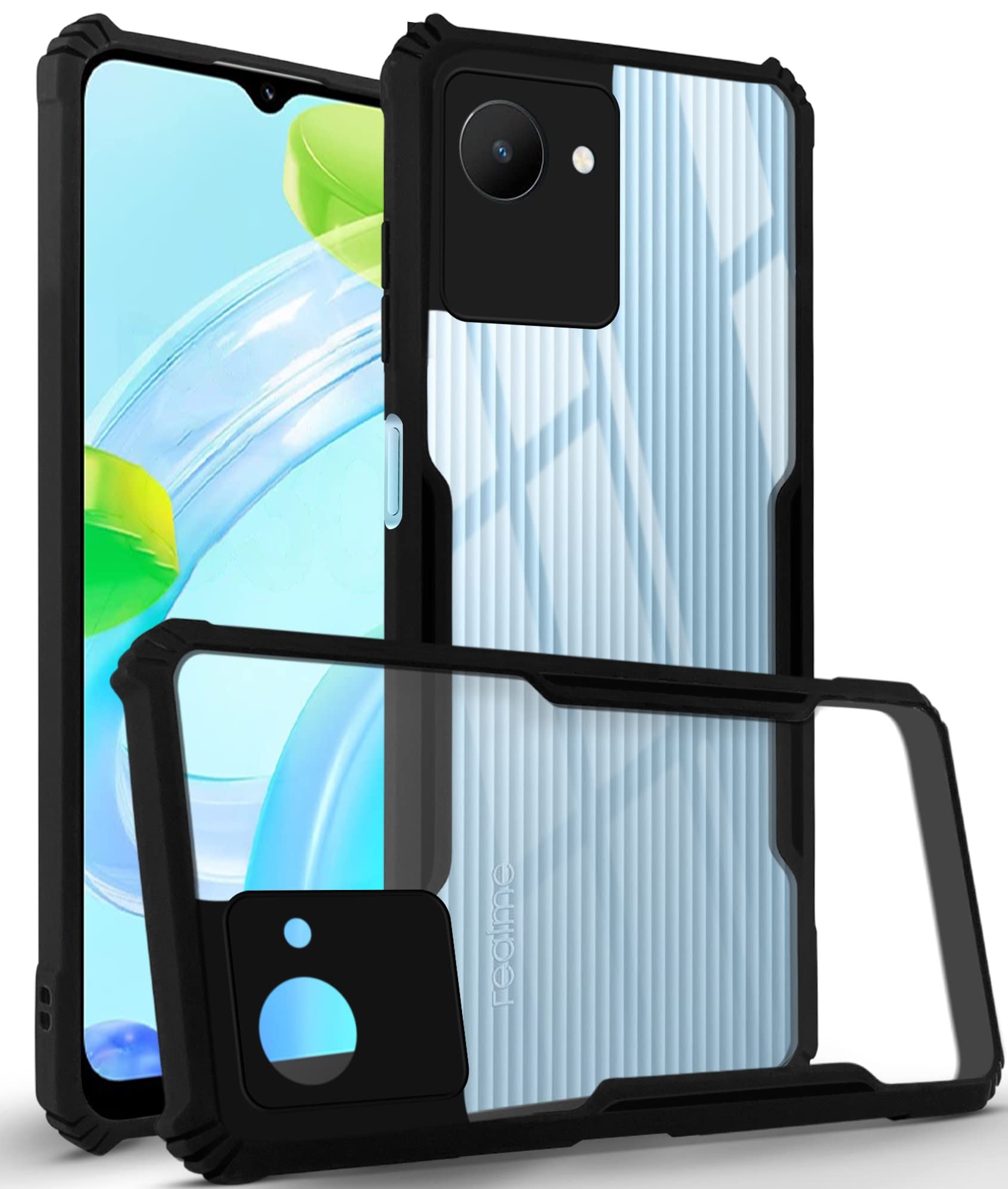 Jkobi Back Cover Case for Realme C30s (Crystal Glass Back | Camera Protection | Shockproof Bumpers | Professional Black) (B08S7BCWXL) Amazon Price History, Amazon Price Tracker