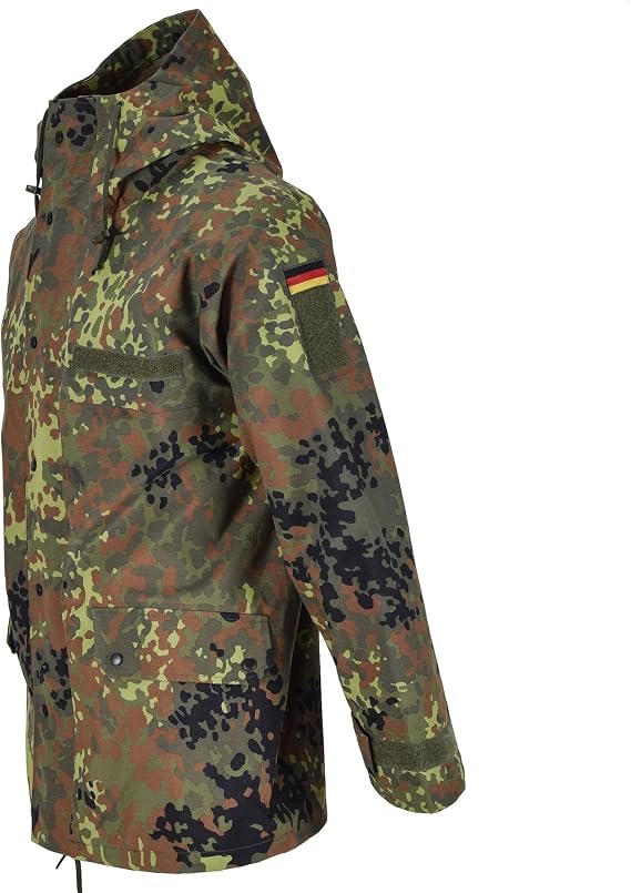 German Army Flecktarn Jacket Miltec Waterproof Parka Camo Men's military wet weather uniform