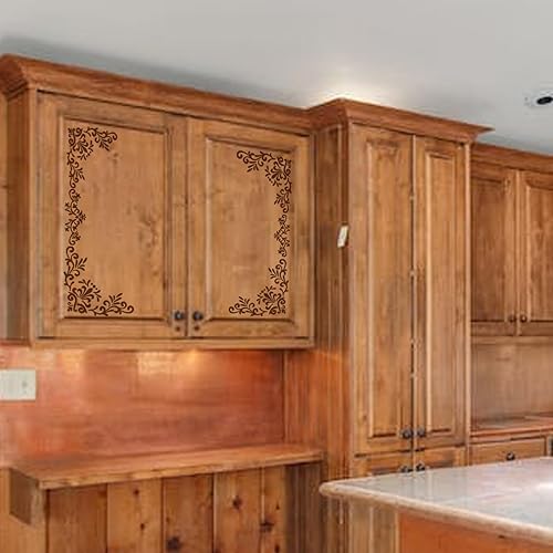 Miniatura 5 de MAYJOYDIY 3 plantillas de esquina para pintar plantillas de pintura de esquina retro de 11.8 x 11.811.7 x 8.3 pulgadas con pincel de pintura,