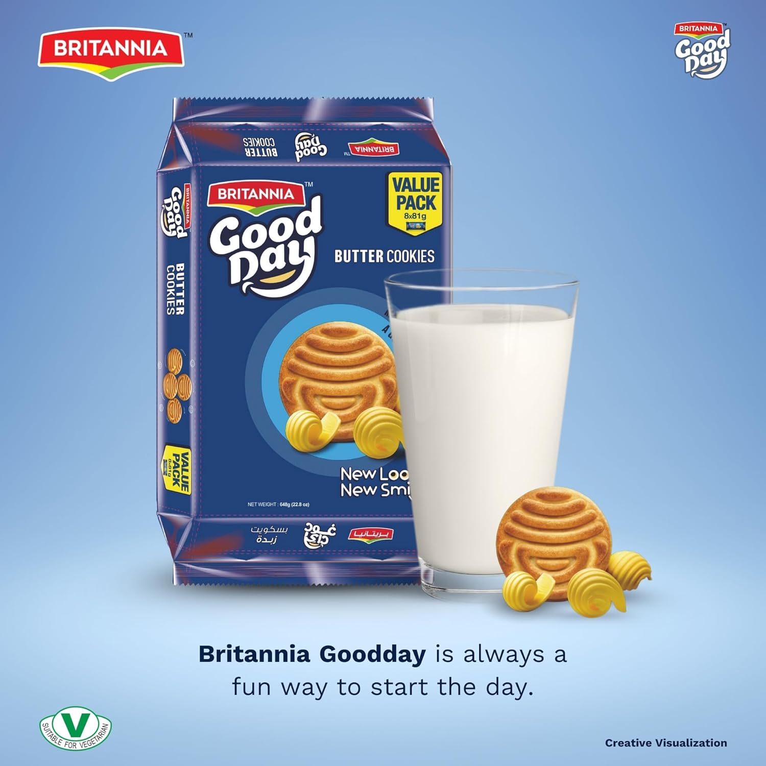 Britannia Good Day Butter Cookies 648g (22.8 oz) Family Pack | Crispy Butter Biscuits for Tea, Snacks & Parties