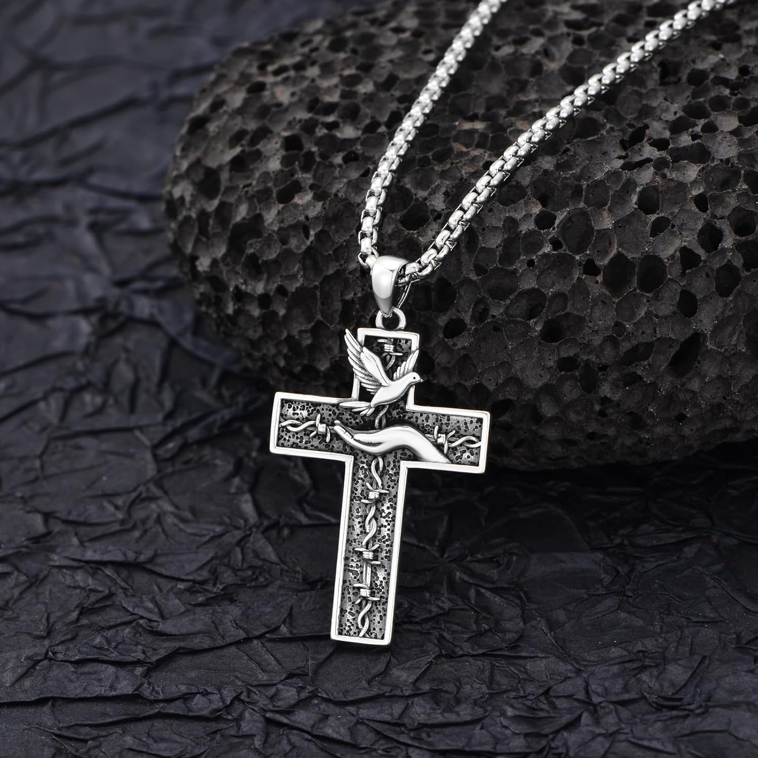 Cross Necklace for Men Women 925 Sterling Silver Cross Pendant Necklace Christian Religious Jewelry Gifts for Anniversary - Image 4