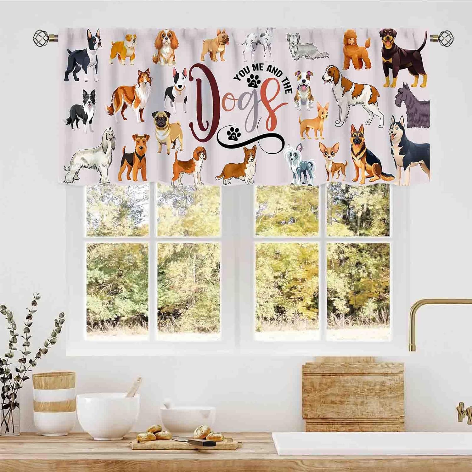 ABC Alphabet Classroom Curtains, Kids Cartoon Animal Educational Learning Cute Colorful Back to School Small Short Window Valance for Baby Girls Boys Bedroom Living Room Nursery Shelves, 54"x18" Inch