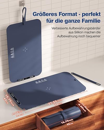 Miniatura 6 de Food Warming Mat, iTRUSOU 27.5x16'' Electric Warming Tray with 7 Temp-Settings, 1-99h Flexible Timer, Switchable °F/°C, Rollable Food Warmer Keep